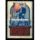 Frankfurt 1911 28. Bundesfest des Radfahrerbundes (Text rot)