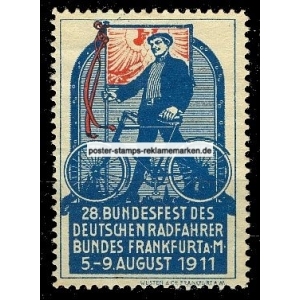 Frankfurt 1911 28. Bundesfest des Radfahrerbundes (Text weiss)