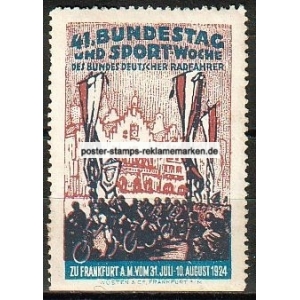 Frankfurt 1924 41. Bundestag des Bundes Deutscher Radfahrer