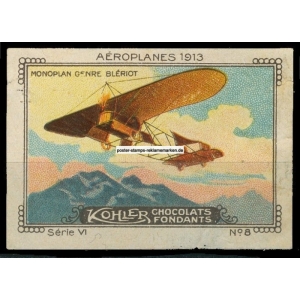 Kohler Serie VI No 08 Aéroplanes 1913 Monoplan Genre Blériot