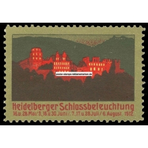 Heidelberg 1912 Schlossbeleuchtung mit Jahr (Carl Hermann Münch 001)
