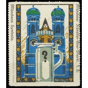 Münchner Künstler-Bier-Merkl (003 a) Münchens Symbole