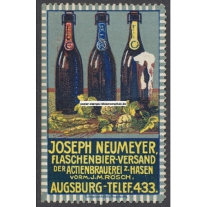 Neumeyer Flaschenbier 001 Actienbrauerei zum Hasen Augsburg