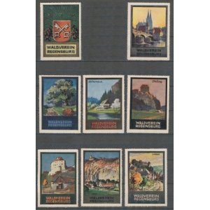 Regensburg Waldverein 001 (8 Marken / stamps)